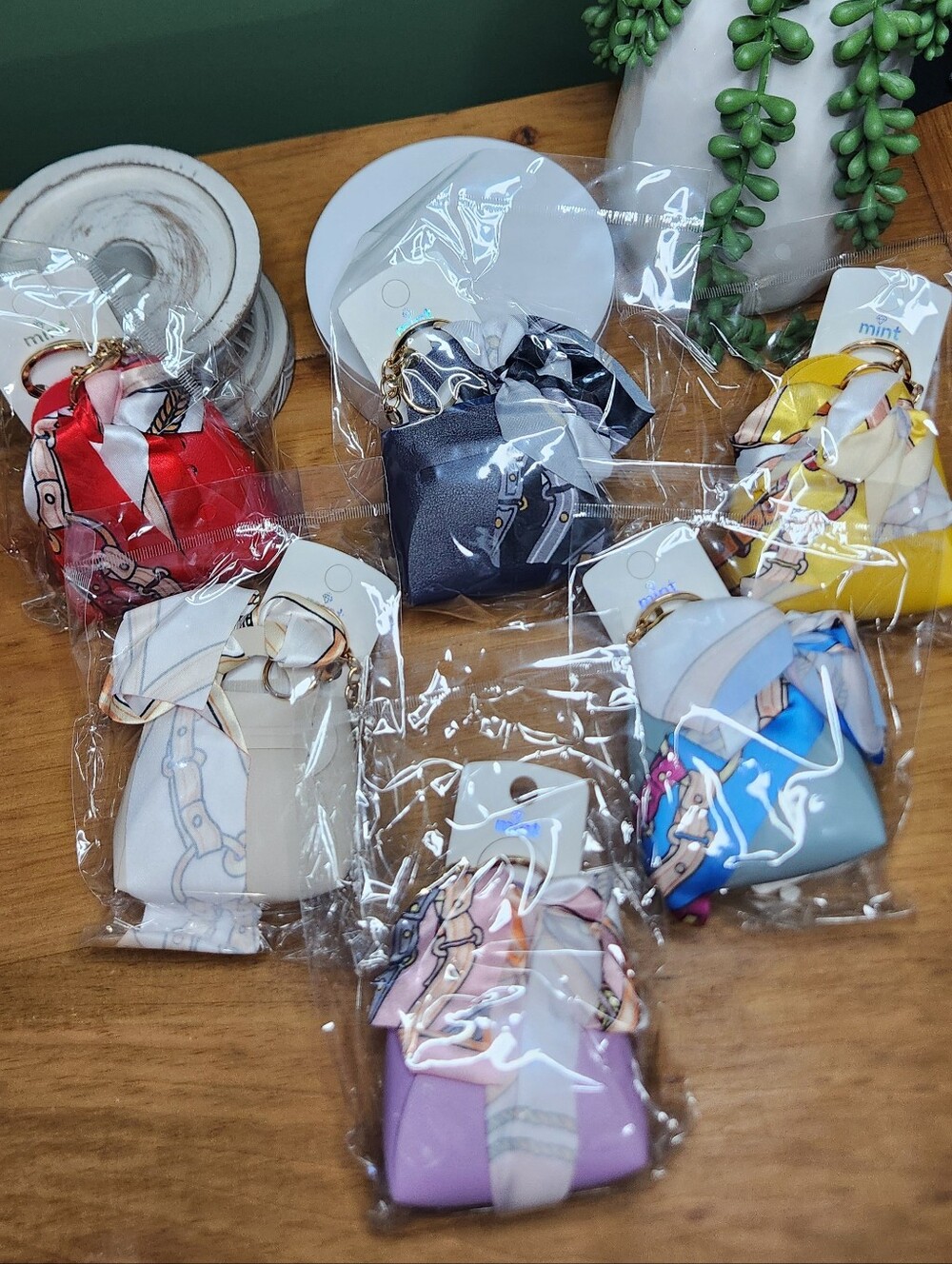 Bag Charm-Pouch With Scarf Bow Attached NEW, CHOOSE COLOR, 🦋PRICE IS FOR ONE🦋
